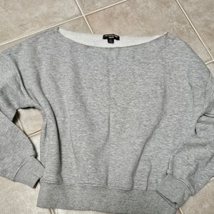 PrettyLittleThing Heather Gray Scoop Neck Sweater
